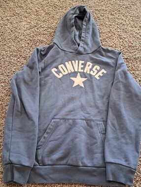 Converse Black Hoodie with White Star Logo Youth LARGE